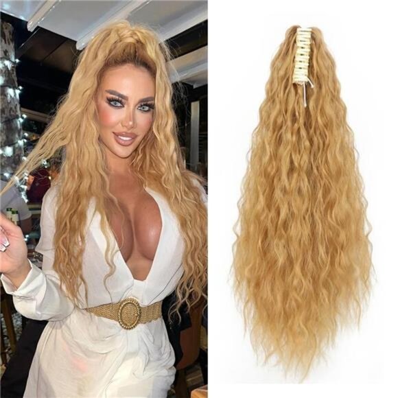22" Claw Clip Ponytail Extension Honey Blonde